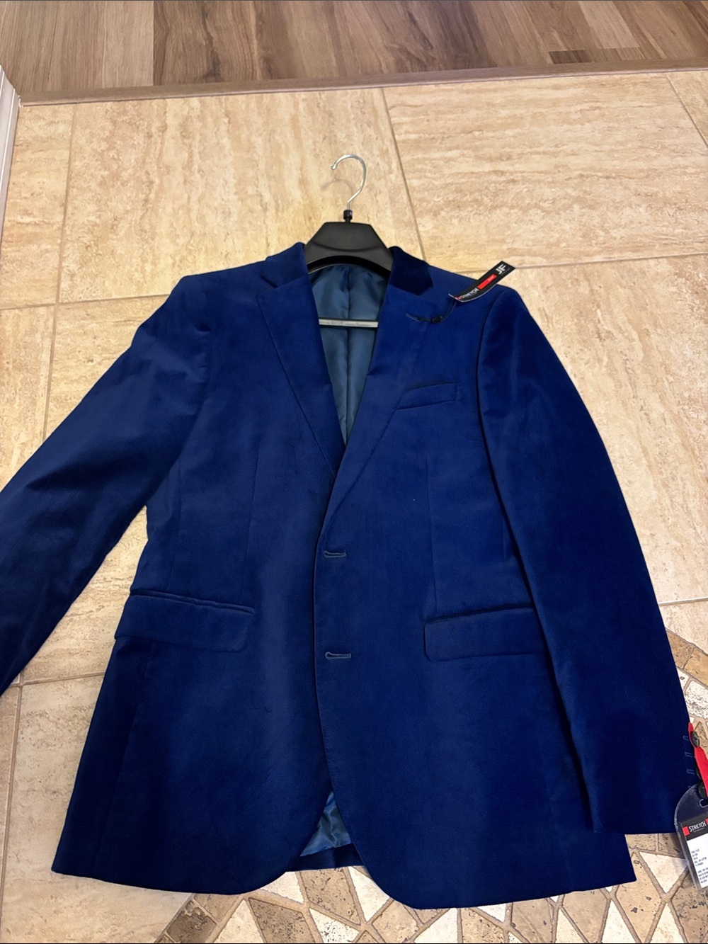jf j.ferrar Deep Blue Velvet Sport Coat